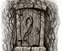 Dessin de la porte de la maison des Gaunt par Mary GrandPré